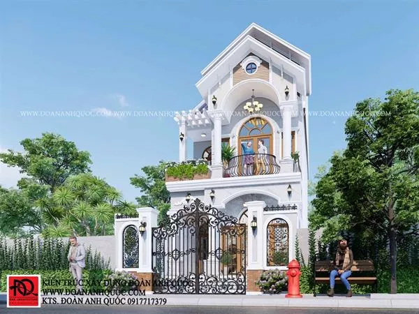 Xây nhà trọn gói Phan Thiết | Công ty Kiến trúc - Xây dựng Đoàn Anh Quốc . Thi công trọn gói mẫu nhà mái thái 2 tầng 6x14m tại Phan Thiết